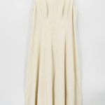 Vince  Paneled Crewneck Sleeveless Cream Midi Dress Size 6 Photo 2