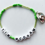 Tour Friendship Bracelet Tim McGraw Debut w/ Cowboy Hat Charm White Photo 0