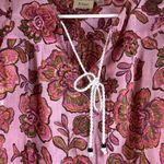 Elie Tahari Elie  Pink Red Floral Flutter Sleeve Blouse Size Small EUC #5617 Photo 2