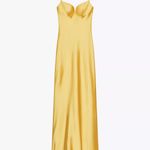 ZARA  golden Yellow Maxi satin corset bodycon formal Dress evening party wedding Photo 9