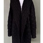 Limited Ronen Chen Organza Cardigan Shawl Woven Long Size M Black Artsy Formal​ Size M Photo 0