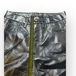 Good American 90s Faux Leather Pants Womens 27 Silver Metallic Zenon Super Nova Photo 3