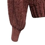 Crave fame Pullover Womens Large Crop Sweater Bishop Sleeve Knit Photo 1