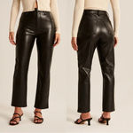 Abercrombie & Fitch NWT Curve Love Vegan Leather The Ankle Straight Size 30/10 Photo 1