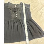 Knox Rose  Blouse Women's Large Black Lace Upper Babydoll Sleeveless V-Neck Top Photo 5