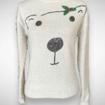 Holiday Time White Polar Bear Long Sleeve Relaxed Fit Sweater Small | EUC Photo 1
