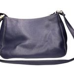 Liz Claiborne Dark Navy Faux Leather Small Shoulder Bag with Gold Hardware by  Photo 1