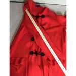Jones New York Hooded Faux Leather Toggle Closure Cardigan Red Sz. 1X (flaws) Photo 4