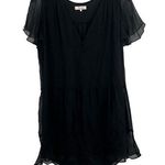 Parker Black Chiffon Flutter Sleeve Dress Small New Photo 0