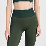 Outdoor Voices Green Ribbed Leggings and Sports Bra Photo 0