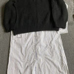 Knitted sweater and‎ Stripes Shirt Dress Women long Photo 0