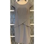 Calvin Klein  Cap Sleeve Lined Peplum Grey  Sheath Dress Womens Size 8 Photo 1