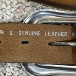 Nocona Western Belt Brown Leather Stitched S Small Silver Buckle Rodeo Photo 4