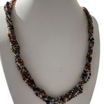 Premier Designs Vintage Necklace Multi Strand Seed Bead Gold Tone Black Estate Photo 0