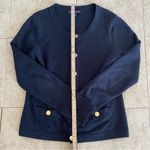 Banana Republic  Black Cotton Blend Gold Button  Sweater Size Small Photo 4