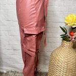 NEW Faux Leather Cargo Pants Pink Size XS Photo 7