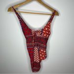 Indigo Rein New Boho Patchwork Paisley One Piece Swimsuit Swim Strappy Print L Photo 3