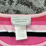 United States Sweaters Vintage  Striped Knit Tank Top Pink Large Photo 1