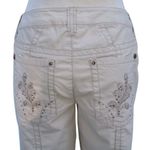 Cache Dressy Crop Pant Stretch Rhinestone Stud Adjust Length $98 Embellished NWT Photo 1