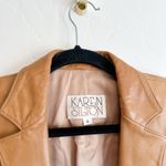 Karen Silton 70s Authentic Vintage 100% Leather Western Blazer Jacket Camel Tan Size 8 Photo 3