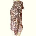 Christopher & Banks  Ladies Cheetah Leopard Print Thin Beaded Hoodie ~ Women's M Photo 1