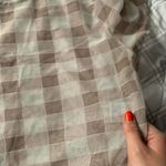 Checkered Mesh Crop Top Tan Photo 3