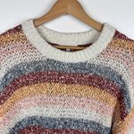 Madewell  Striped Pullover Sweater Sz‎ S Wool Knit Crew Neck Rainbow Cozy Retro Photo 2
