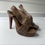 Diane Von Furstenberg Diane‎ Von Furstenberg brown laser cut iris heeled sandals size 6 M Photo 1