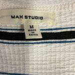 Max Studio Kassadi Striped Textured Knit Dress Size M White Black Short Sleeve Photo 10