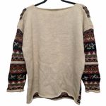 Cape Isle Knitters ramie cotton pullover chunky floral sweater size large Green Photo 3