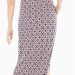 Soma Geo Print Sleeveless Maxi Dress Tassel Tie Rayon Slits Loungewear Resort White Size M Photo 1