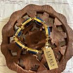 Ralph Lauren VTG Lauren Blue Stone Gold Brass Tone Statement Bracelet NWT 7” Photo 4