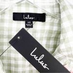 NWT Lulus Green Bliss Gingham Tie Back Mini Dress XS Photo 5