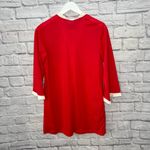 Vintage Pinehurst Lingerie Button Short Robe Red White Nylon Size S 70s Retro Photo 4