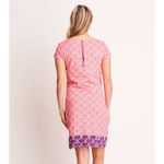 Hatey Nellie Pink Fan Shell 100% cotton dress size Large Prep Coastal Preppy Photo 1