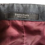 Studio Suits Hand Crafted Blazer Faux Leather Lapels Gray Size Medium Photo 6