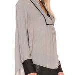 Free People  Pebble Crepe Shirt Neutral Photo 8
