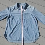 Gap NWT Boyfriend Fit Chambray 1/4 Longsleeve Button Down Photo 11