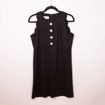 Sara Campbell Stretch Knit Mother Of Pearl Button Scalloped Mini Shift Dress S Photo 0