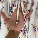 Rewind  Floral Print Off‎ The Shoulder Button Front Tie Front Long Sleeve Top Photo 4