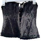 M Acrylic boning black floral bustier corset Size M Photo 0