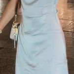 Zales Grey blue halter cowel neck backless dress Photo 0
