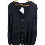 Curvy Sense black Ribbed V Photo 0