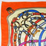 Vintage Equestrian Cavalcadour Square Scarf Wraps Orange Photo 1