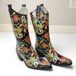 Nomad  Women's Yippy Western Rain Boot Size 7 Waterproof Floral Paisley Pull‎ On Photo 0