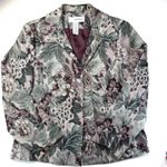 Sag Harbor 90s Boxy Tapestry Blazer Jacket Floral Purple Green Womens Sz 16 Photo 2