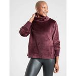 Athleta Double Cozy Karma Funnel Neck Burgundy Boxy Fit Medium Photo 8