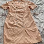 Vintage Barrie Pace Ltd peach 100% pure silk double breasted shift dress, size 6 Orange Photo 15