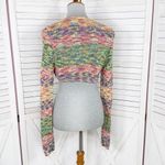 Gabrielle Union Marled Rainbow Knit Shrug Sweater Long Sleeve Multicolor Medium Photo 3