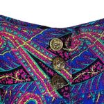 Vintage Paisley High Waist Capris Button Front Boho Hippie Flowy Size 9 Purple Photo 3